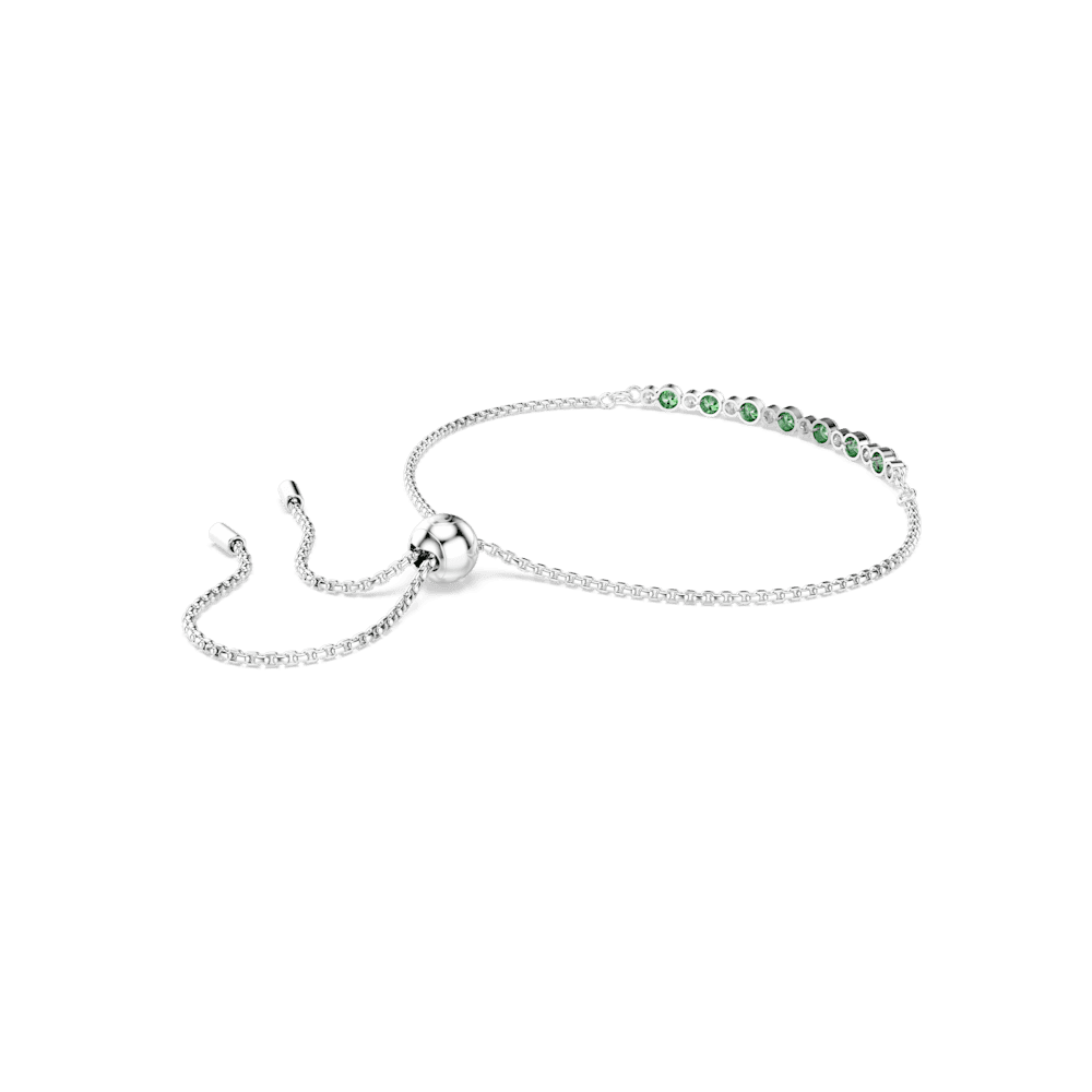 Braccialetto Swarovski Matrix, Taglio Round, Verde, Placcato rodio