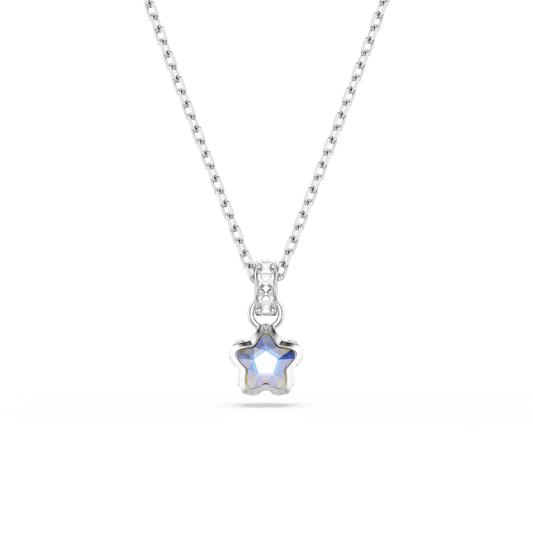 Pendente Swarovski Chroma, Taglio misto, Stella, Bianco, Placcato rodio