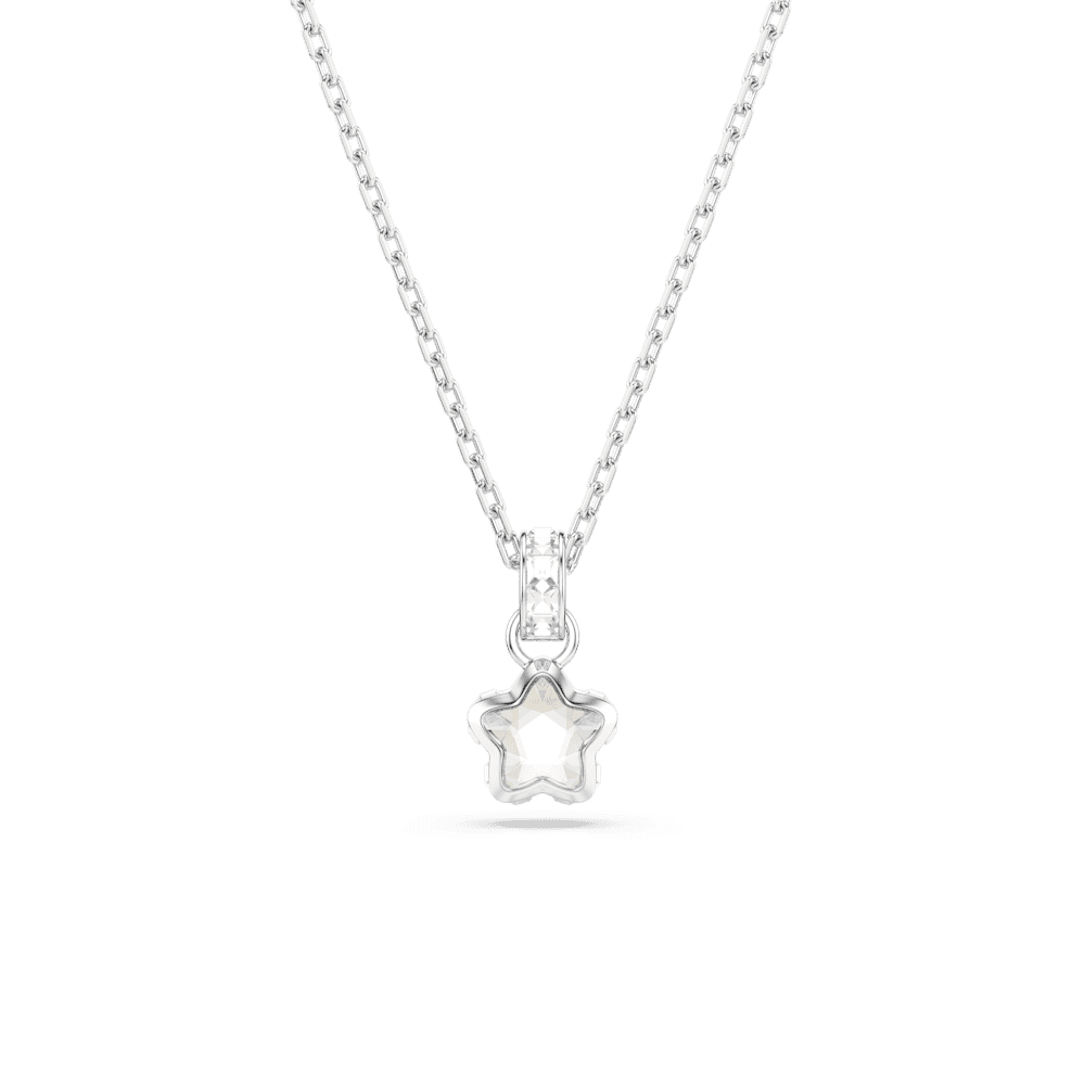 Pendente Swarovski Chroma, Taglio misto, Stella, Bianco, Placcato rodio