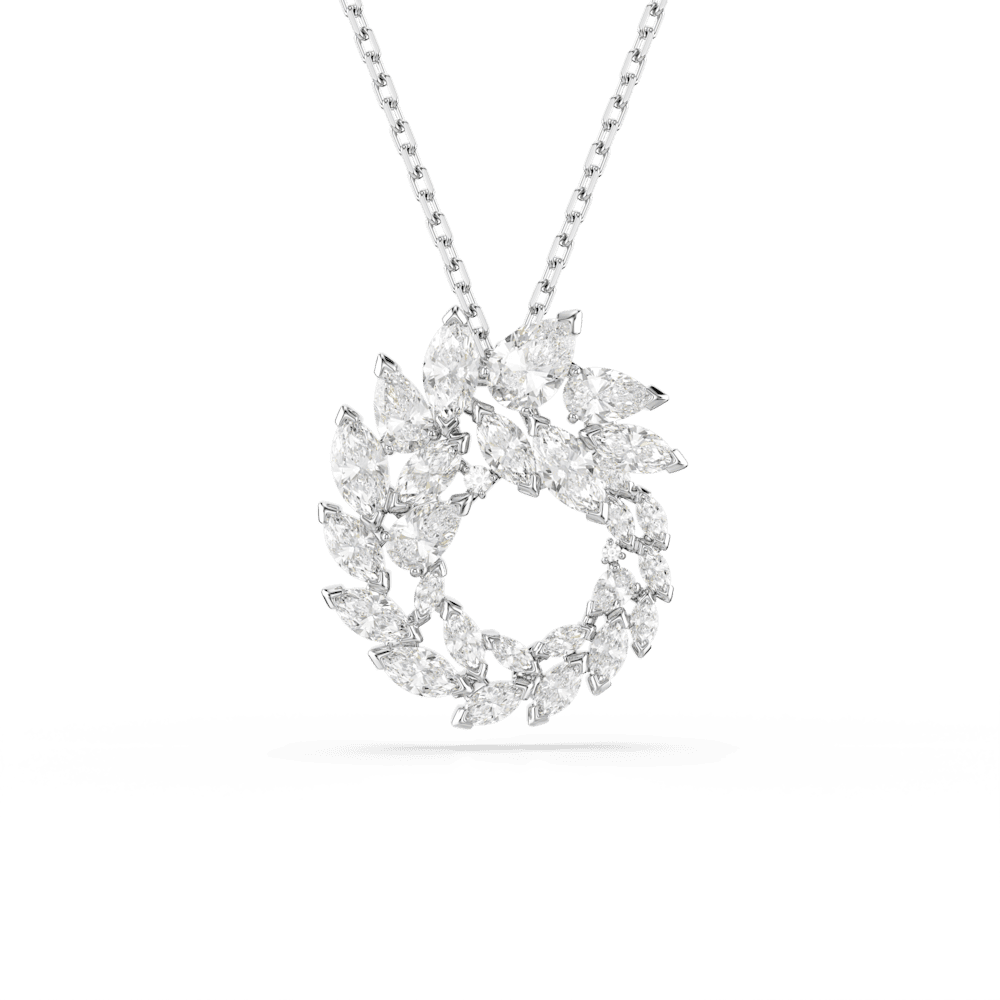 Collana Swarovski Pendente Mesmera Taglio misto, Bianca, Placcato rodio