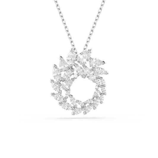 Collana Swarovski Pendente Mesmera Taglio misto, Bianca, Placcato rodio