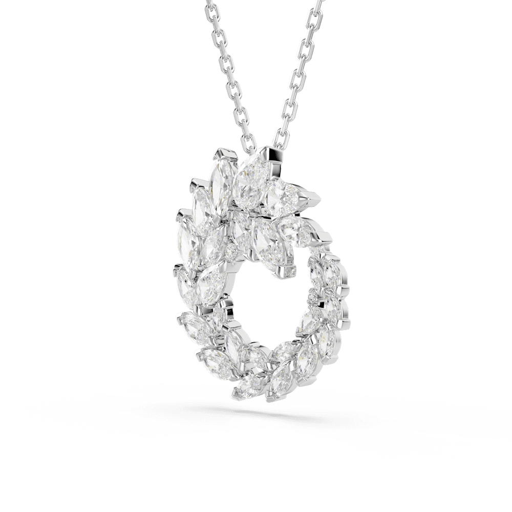 Collana Swarovski Pendente Mesmera Taglio misto, Bianca, Placcato rodio