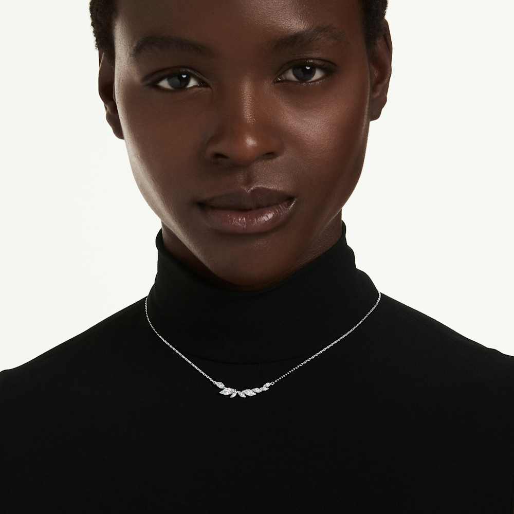 Collana Swarovski Mesmera Taglio Marquise Bianca Placcata Rodio