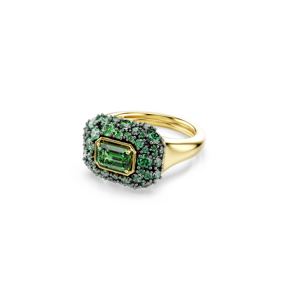 Anello Swarovski cocktail Sublima Taglio ottagonale Verde Finitura oro 18K - Misura 50-55