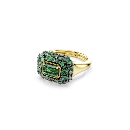 Anello Swarovski cocktail Sublima Taglio ottagonale Verde Finitura oro 18K - Misura 50-55