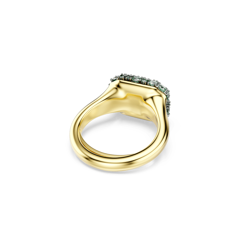 Anello Swarovski cocktail Sublima Taglio ottagonale Verde Finitura oro 18K - Misura 50-55