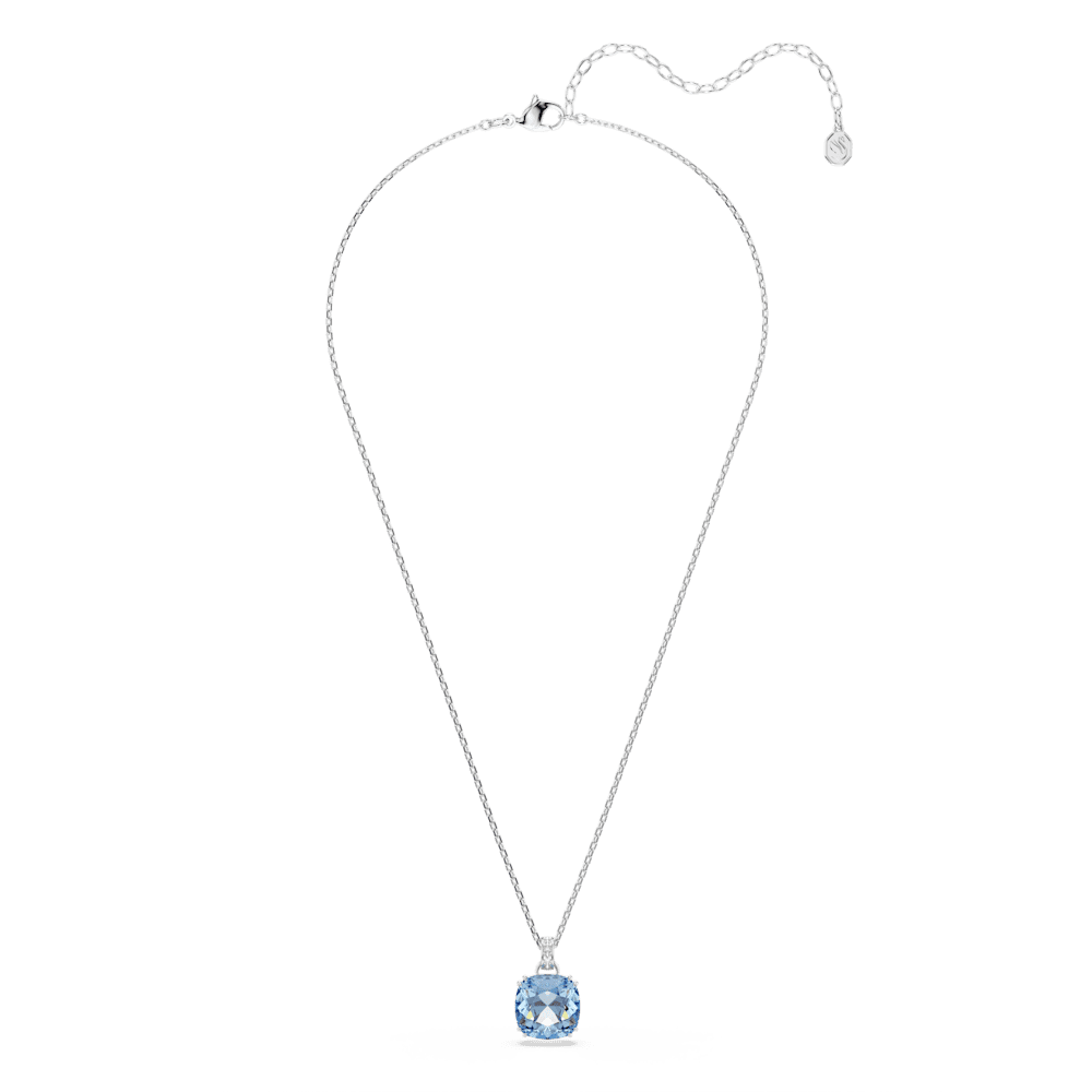 Collana con Pendente Swarovski Millenia Taglio Cushion Blu Placcato Rodio