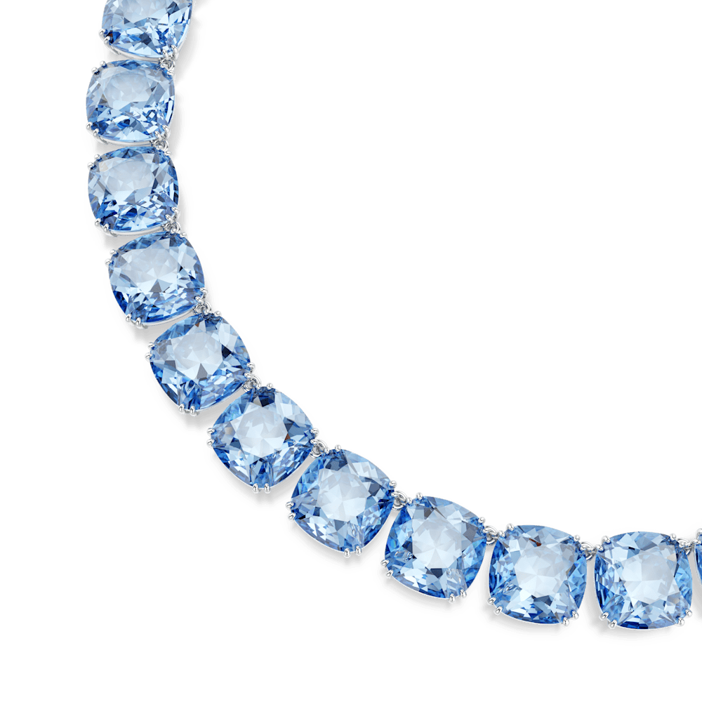Collana Swarovski Millenia, Taglio Cushion, Blu, Placcato rodio