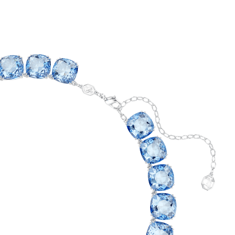 Collana Swarovski Millenia, Taglio Cushion, Blu, Placcato rodio