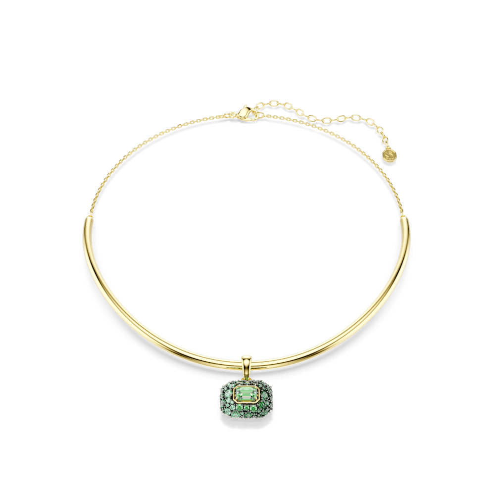 Girocollo Swarovski Sublima, Taglio ottagonale, Verde, Finitura oro 18K