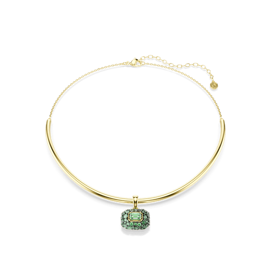 Girocollo Swarovski Sublima, Taglio ottagonale, Verde, Finitura oro 18K
