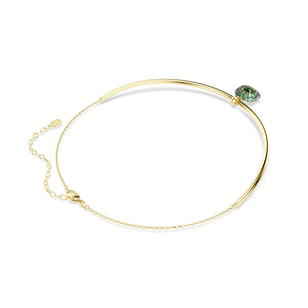 Girocollo Swarovski Sublima, Taglio ottagonale, Verde, Finitura oro 18K