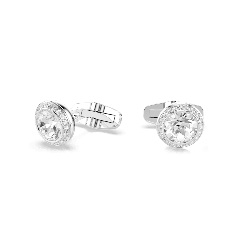 Gemelli Swarovski Una Angelic, Taglio Round, Bianchi, Placcato rodio
