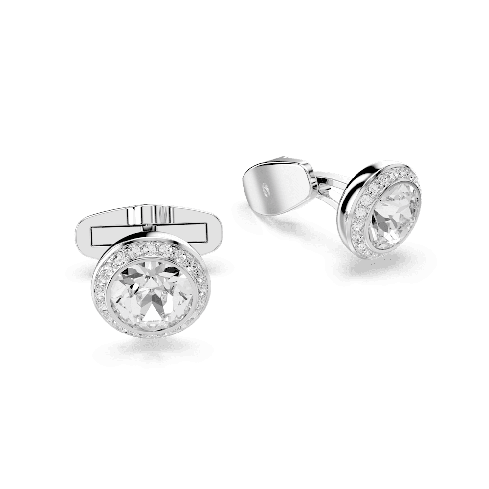 Gemelli Swarovski Una Angelic, Taglio Round, Bianchi, Placcato rodio