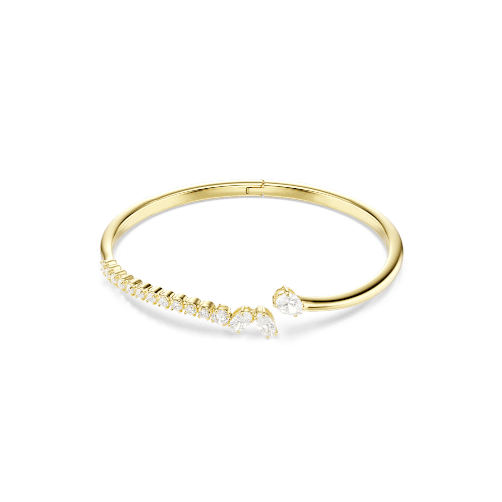 Bracciale Rigido Swarovski Mesmera Taglio misto Bianco Finitura oro 18 Kt