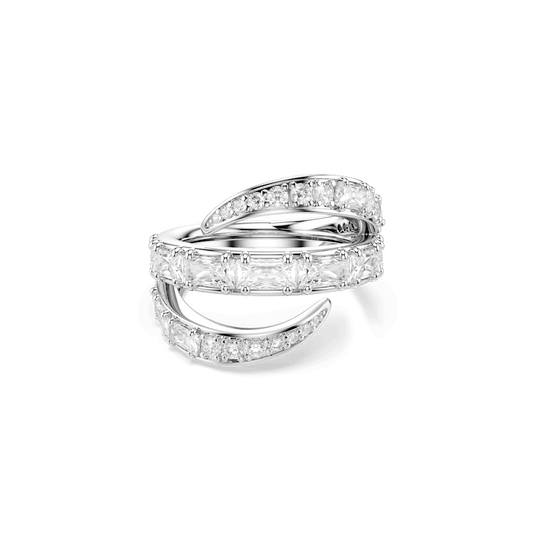 Anello Swarovski Vienna Taglio misto Cigno Bianco Placcato Rodio