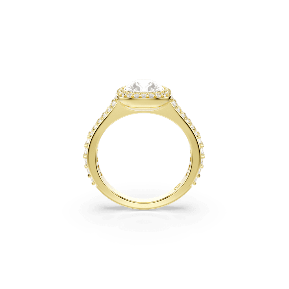 Anello Swarovski Una Angelic, Taglio Cushion, Bianco, Finitura oro 18K - Misura 50