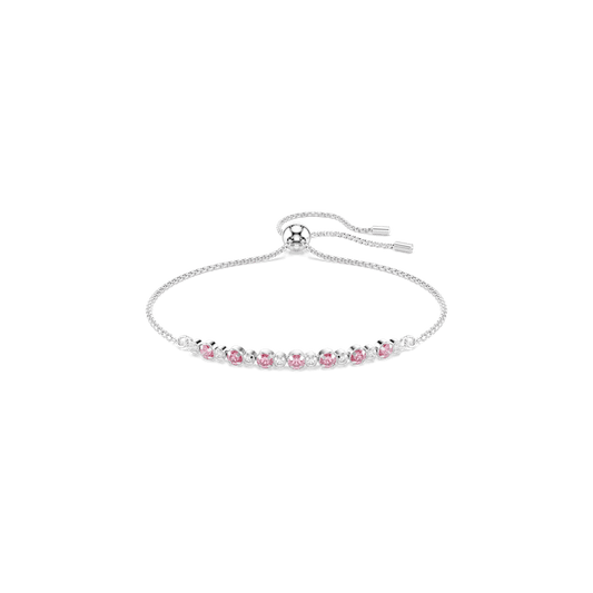 Braccialetto Swarovski Matrix, Taglio Round, Rosa, Placcato rodio