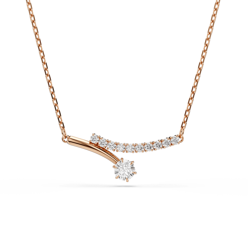Collana Swarovski Matrix Taglio Round Bianca Finitura Oro Rosa 18 Kt