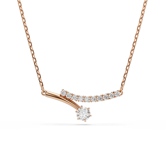 Collana Swarovski Matrix Taglio Round Bianca Finitura Oro Rosa 18 Kt