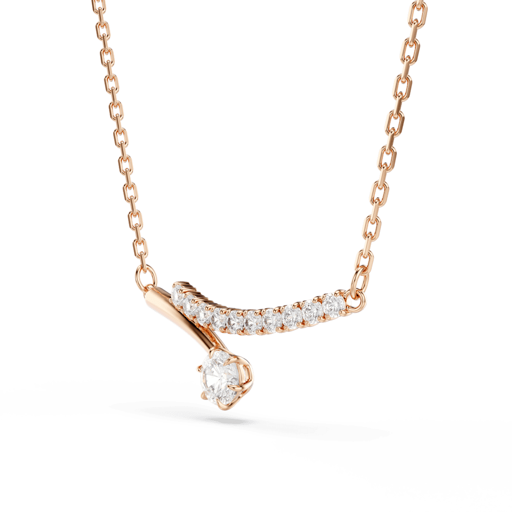 Collana Swarovski Matrix Taglio Round Bianca Finitura Oro Rosa 18 Kt