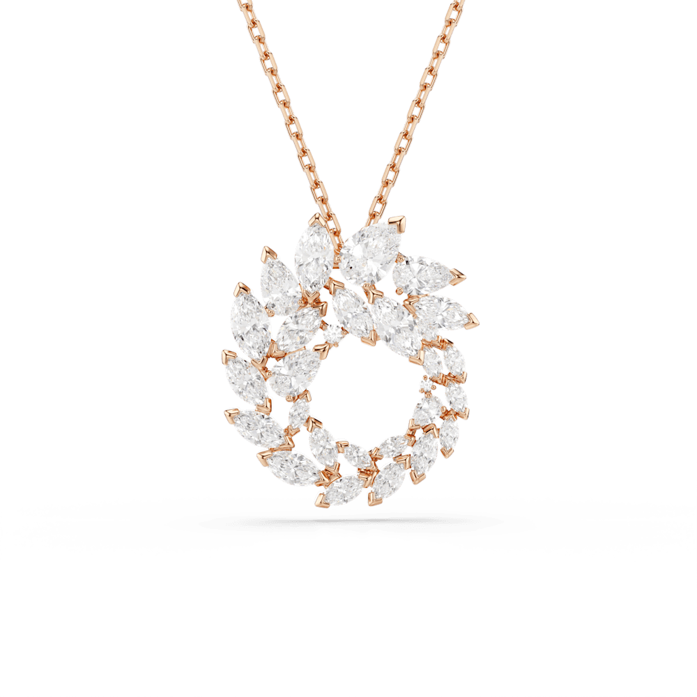 Collana con Pendente Swarovski Mesmera Taglio Marquise Bianco Finitura oro rosa 18 Kt