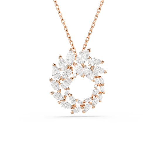 Collana con Pendente Swarovski Mesmera Taglio Marquise Bianco Finitura oro rosa 18 Kt