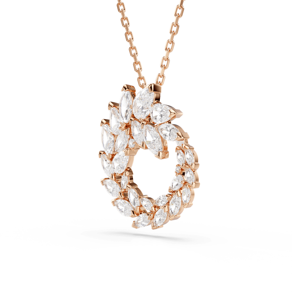 Collana con Pendente Swarovski Mesmera Taglio Marquise Bianco Finitura oro rosa 18 Kt