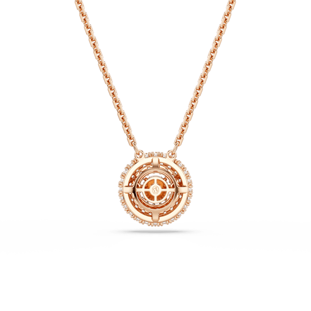 Collana con Pendente Swarovski Sublima Taglio Round Bianco Finitura oro rosa 18 Kt