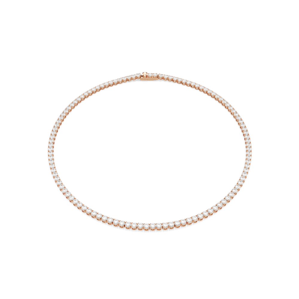 Collana Swarovski Tennis Matrix, Taglio Round, Bianca, Finitura oro rosa 18K - Misura M