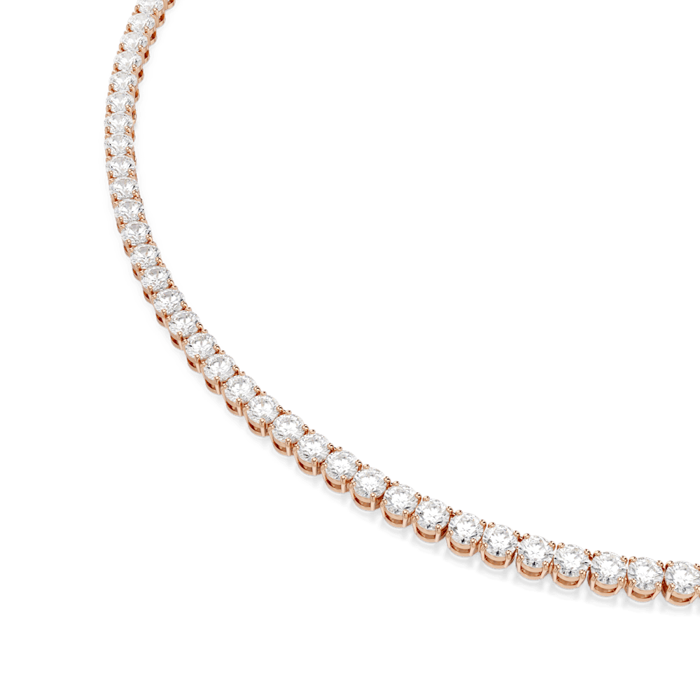Collana Swarovski Tennis Matrix, Taglio Round, Bianca, Finitura oro rosa 18K - Misura M