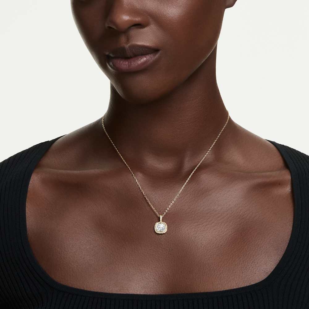 Collana con Pendente Swarovski Una Angelic Taglio Cushion Bianco Finitura oro 18 Kt