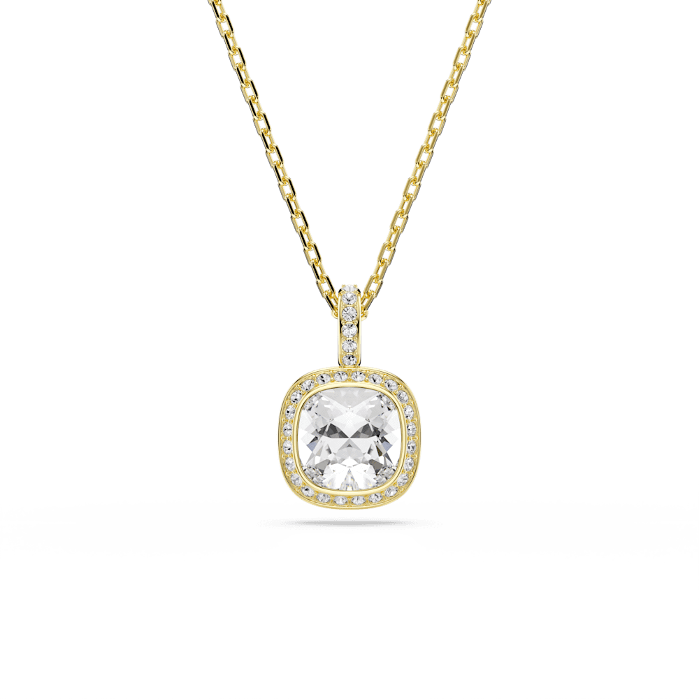 Collana con Pendente Swarovski Una Angelic Taglio Cushion Bianco Finitura oro 18 Kt