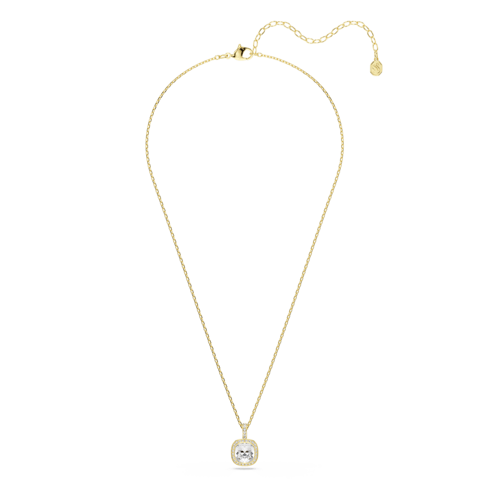 Collana con Pendente Swarovski Una Angelic Taglio Cushion Bianco Finitura oro 18 Kt