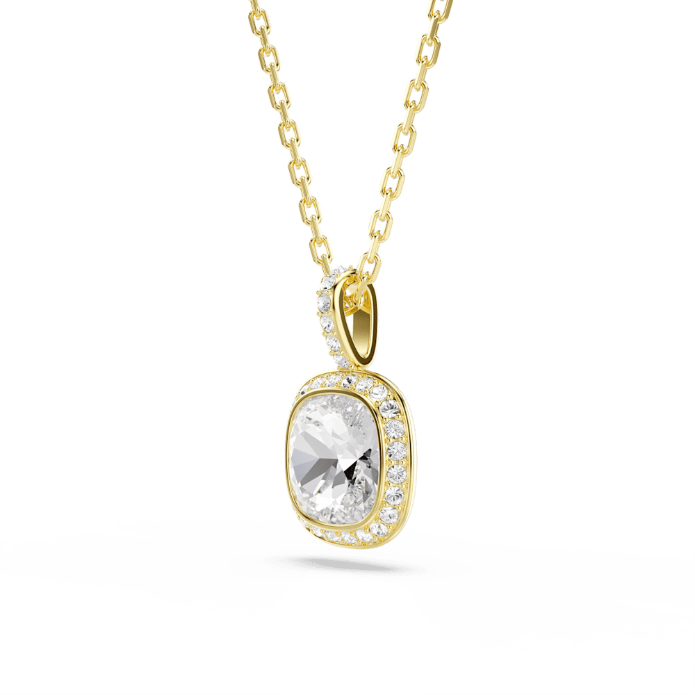 Collana con Pendente Swarovski Una Angelic Taglio Cushion Bianco Finitura oro 18 Kt