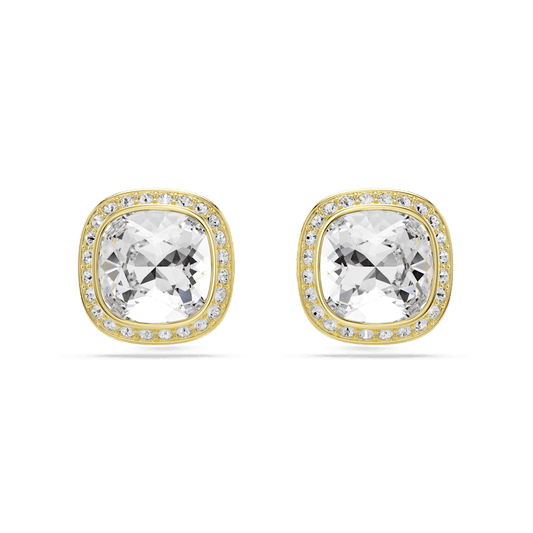 Orecchini a Lobo Swarovski Una Angelic Taglio Cushion Bianchi Finitura oro 18 Kt