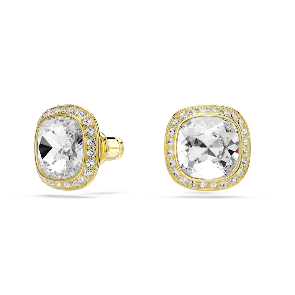 Orecchini a Lobo Swarovski Una Angelic Taglio Cushion Bianchi Finitura oro 18 Kt