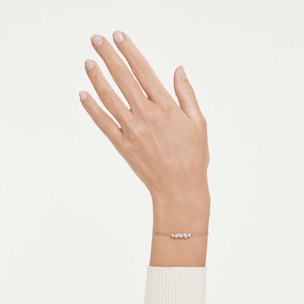Bracciale Swarovski Mesmera Taglio misto Bianco Finitura oro rosa 18 Kt