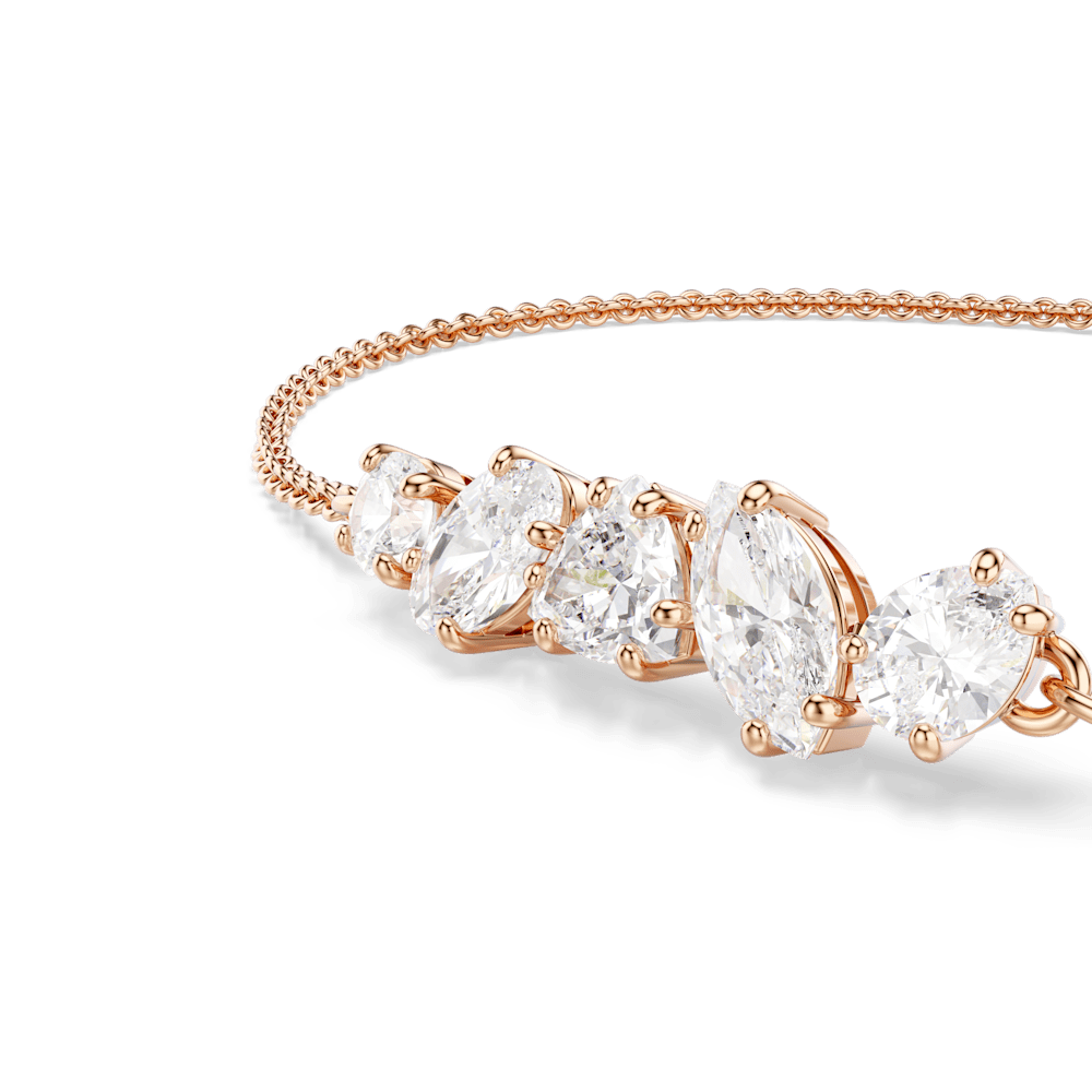Bracciale Swarovski Mesmera Taglio misto Bianco Finitura oro rosa 18 Kt