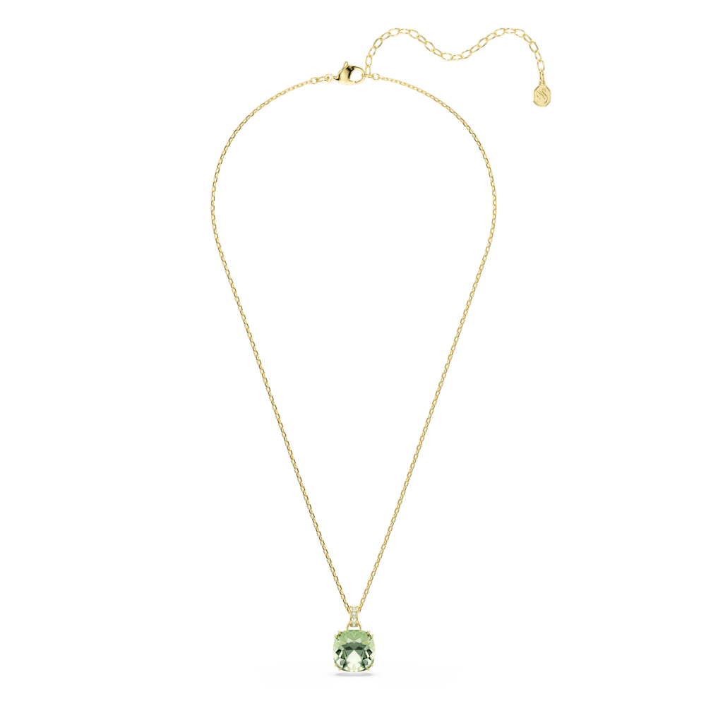 Pendente Swarovski Millenia, Taglio Cushion, Verde, Finitura oro 18K
