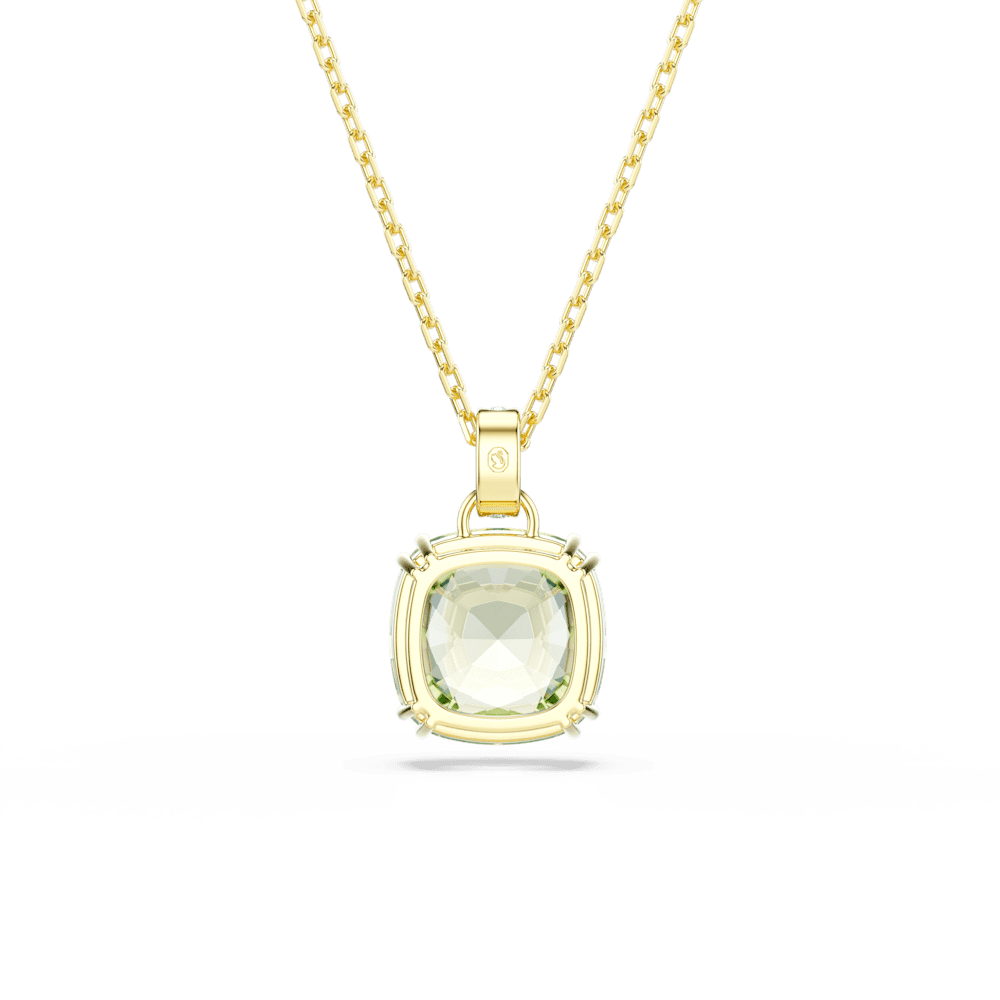 Pendente Swarovski Millenia, Taglio Cushion, Verde, Finitura oro 18K