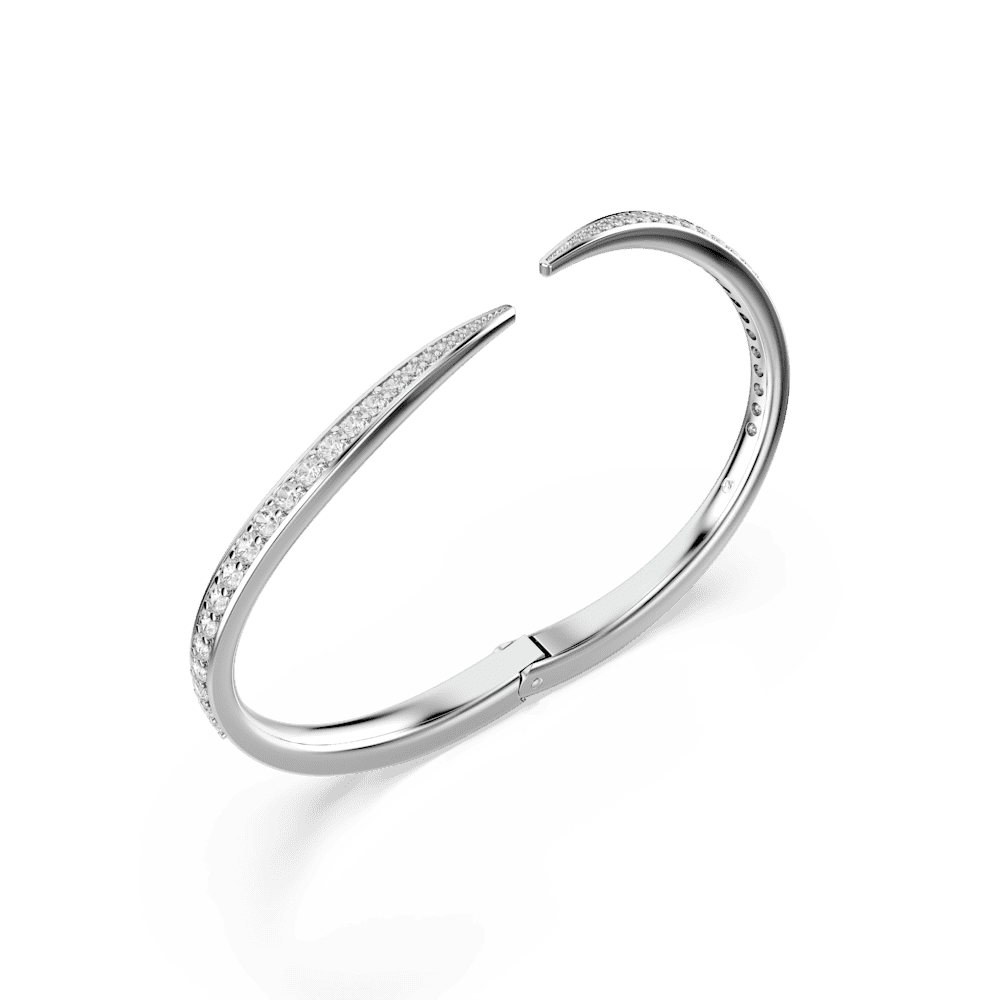 Bracciale Rigido Swarovski Vienna Taglio Round Cigno Bianco Placcato Rodio