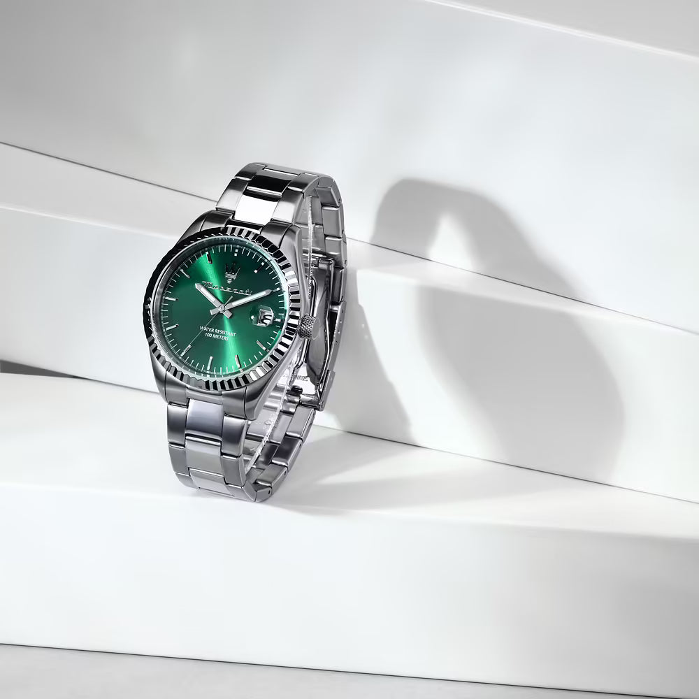 Orologio Maserati Competizione 43 Mm Acciaio Braccialato Quadrante Verde
