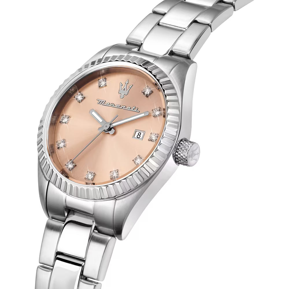 Orologio Maserati Competizione Lady 31 Mm Acciaio Braccialato Cipria