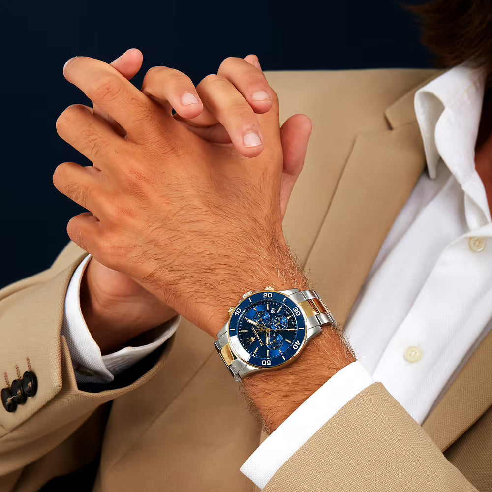 Orologio Maserati Competizione Chrono 43 Mm Acciaio Braccialato Bicolore