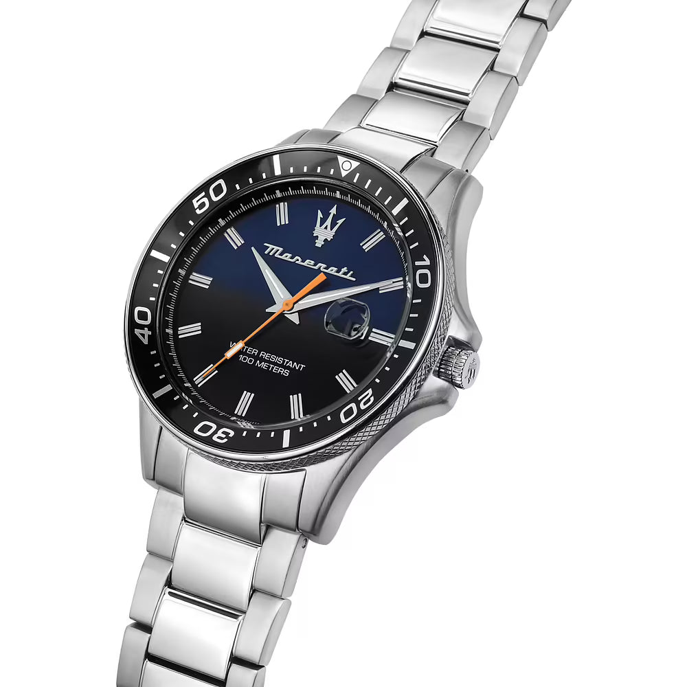 Orologio Maserati Sfida 44 Mm Acciaio Braccialato Nero/Blu