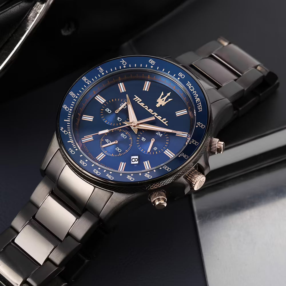 Orologio Maserati Sfida Chrono 44 Mm Pvd Nero Braccialato