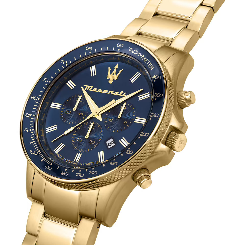 Orologio Maserati Sfida Chrono 44 Mm Pvd Oro Braccialato