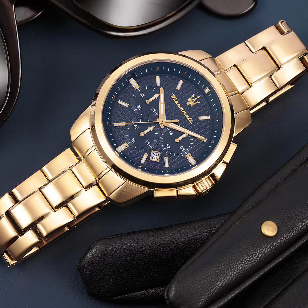 Orologio Maserati Successo Chrono 44 Mm Pvd Oro Braccialato