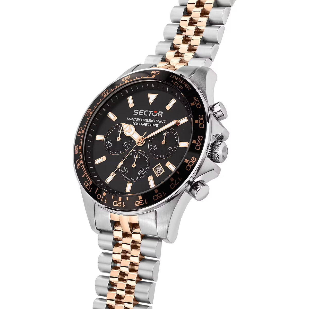 Orologio Sector 230 Chrono 43 Mm Acciaio Braccialato Acciaio/Pvd Oro Rosa